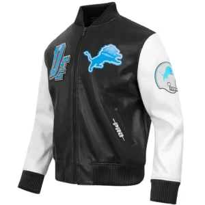 Nfl detroit lions best of mens leather varsity jacket