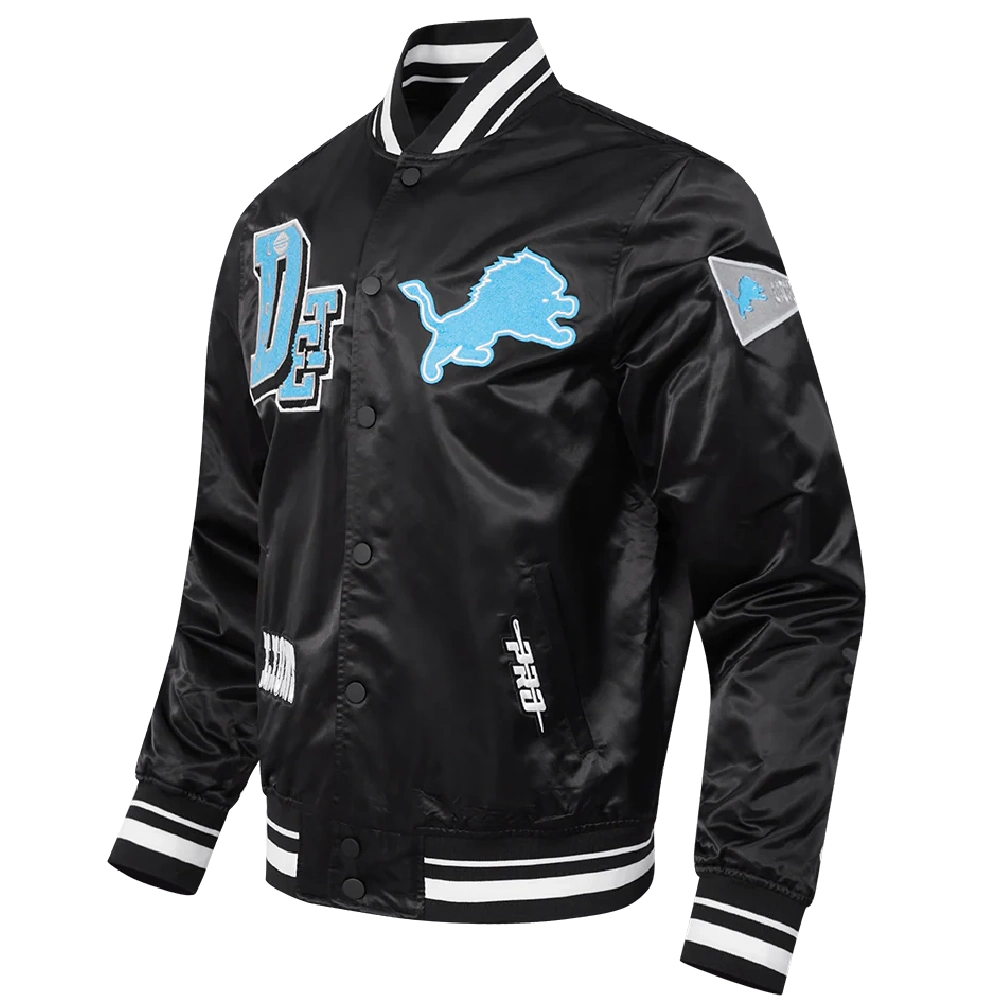 Nfl detroit lions best of mens rib satin jacket
