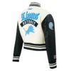 Nfl detroit lions best of womens cropped rib wool jacket white