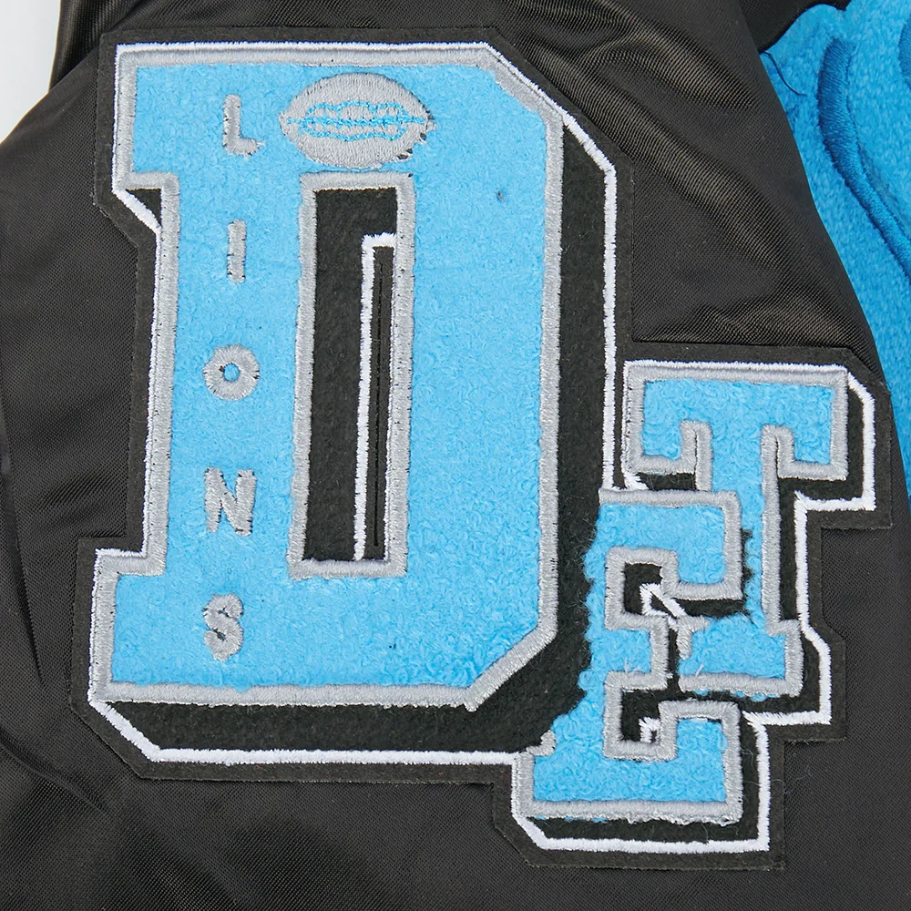 Nfl detroit lions best of womens rib satin jacket det team patch logo