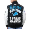 Nfl detroit lions leather varsity jacket