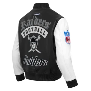Nfl las vegas raiders best of mens leather black jacket