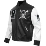 Las Vegas Raiders Best Of Black/White Leather Varsity Jacket