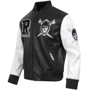 Nfl las vegas raiders best of mens leather varsity jacket
