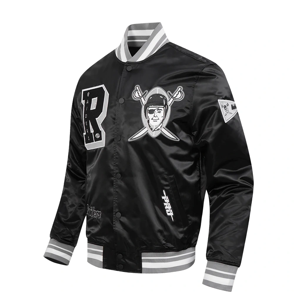 Nfl las vegas raiders best of mens rib satin jacket