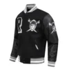 Nfl las vegas raiders best of mens rib wool leather varsity jacket