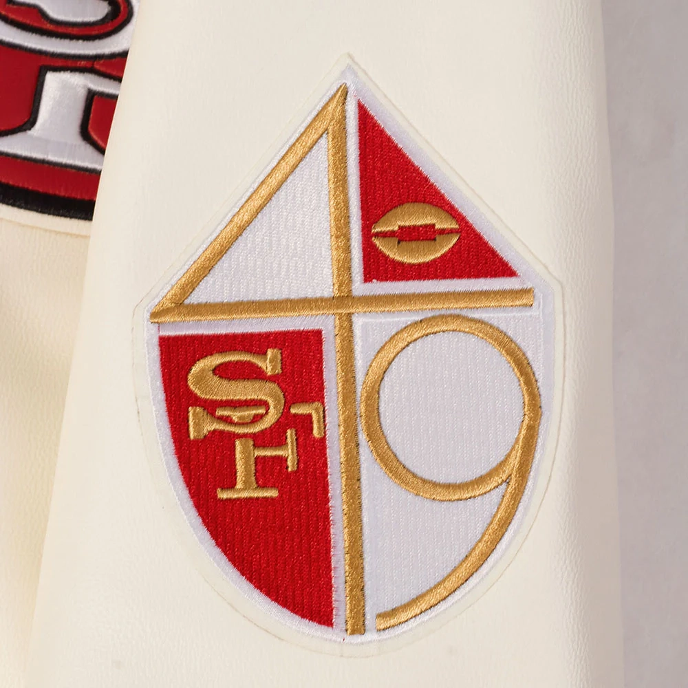 Nfl san francisco 49ers best of mens leather varsity jacket logo