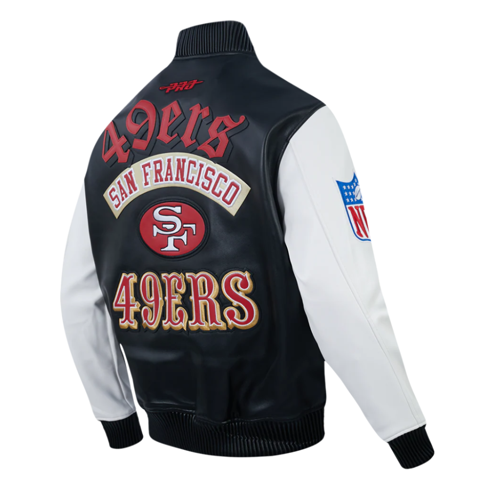 Nfl san francisco 49ers best of mens leather varsity jacket