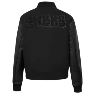 Nfl san francisco 49ers triple black varsity jacket