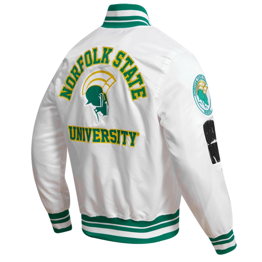 Norfolk state spartans classic satin varsity jacket