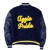 North carolina at motto 30 navy black wool leather varsity jacket 2