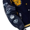 North carolina at motto 30 navy black wool leather varsity jacket 3