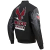 North carolina central eagles classic black wool leather jacket