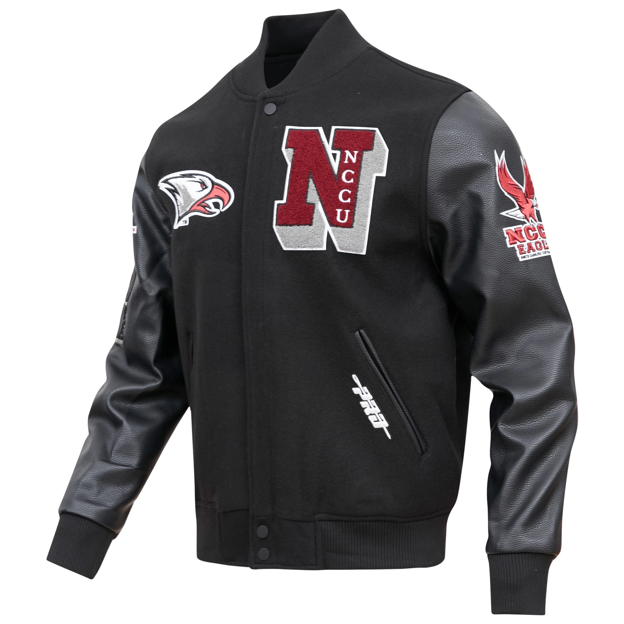 North carolina central eagles classic wool leather jacket