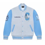 North Carolina Tar Heels Full-Snap White/Blue Wool Jacket