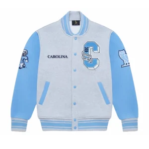 North carolina tar heels full snap whiteblue jacket