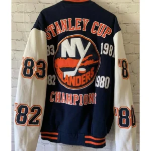 Ny islanders stanley cup championship wool leather jacket