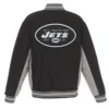 Ny jets black and gray varsity wool jacket