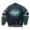 Ny jets black and green varsity leather jacket