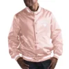 Ny knicks full snap pink bomber jacket