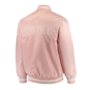 Ny knicks full snap pink jacket