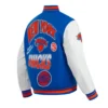 Ny knicks turn it up wool leather jacket