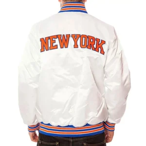 Ny knicks vintage full snap satin varsity jacket