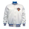 Ny knicks vintage full snap white satin jacket