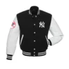 Ny yankees black and white letterman varsity jacket 1