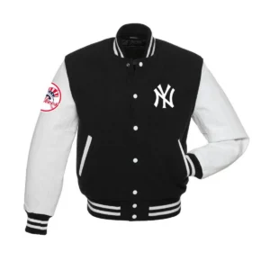 Ny yankees black and white letterman varsity jacket 1