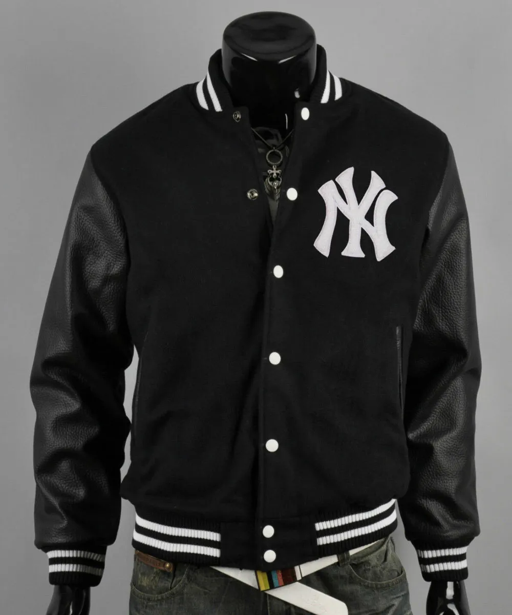 Ny yankees black letterman jacket
