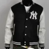 Ny yankees black white letterman jacket