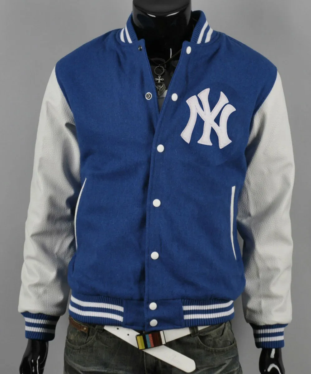 Ny yankees blue white letterman jacket