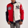 Ny yankees pro standard 27x world series block wool varsity jacket 1