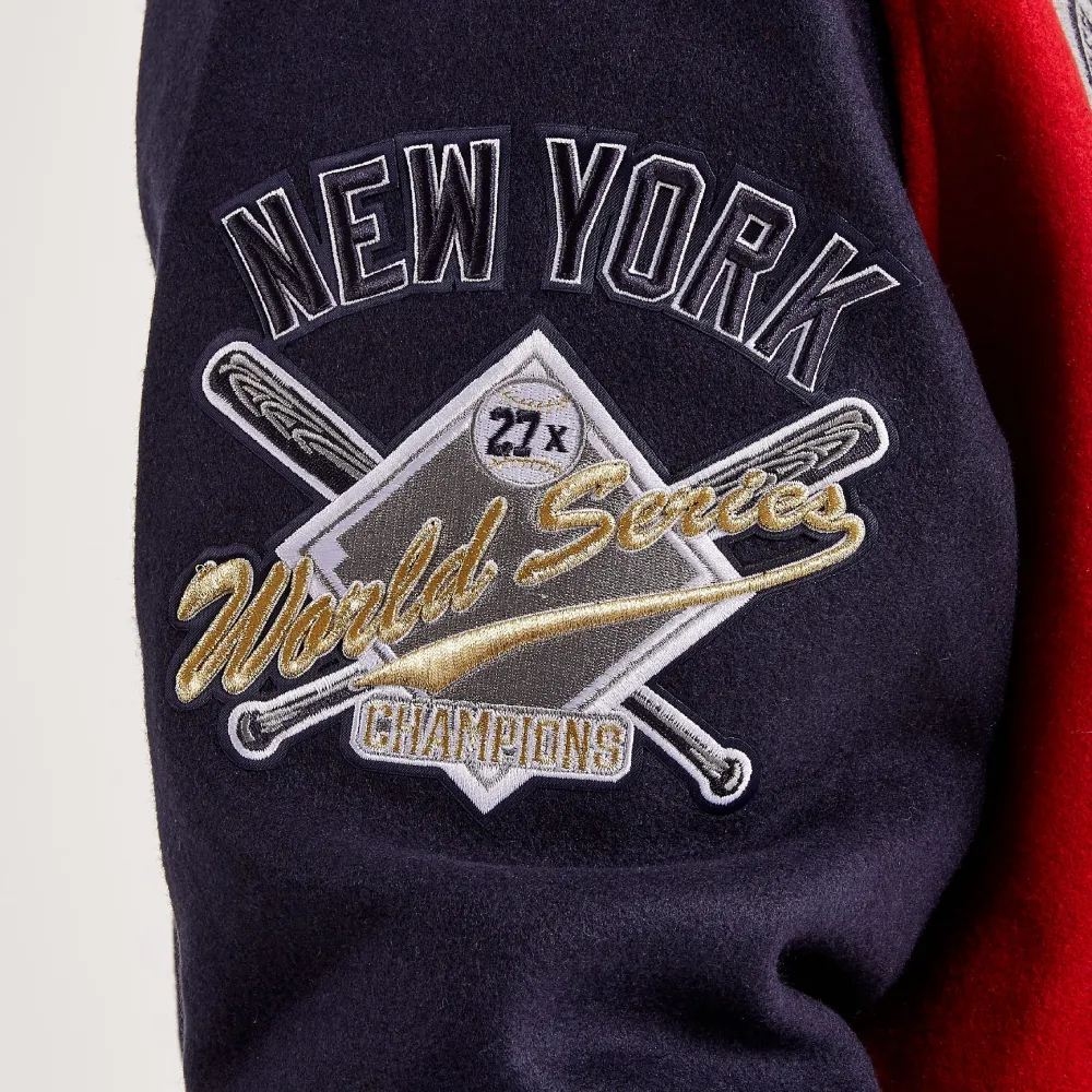 Ny yankees pro standard 27x world series block wool varsity jacket 4