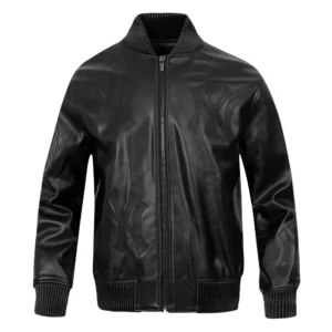 Ny yankees washed vanguard mens leather jacket