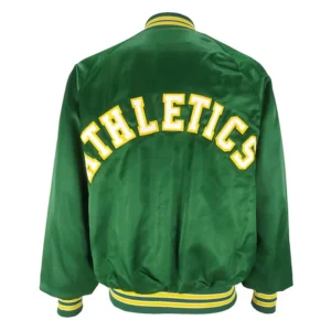 Oakland athletics 1990s green satin jacket