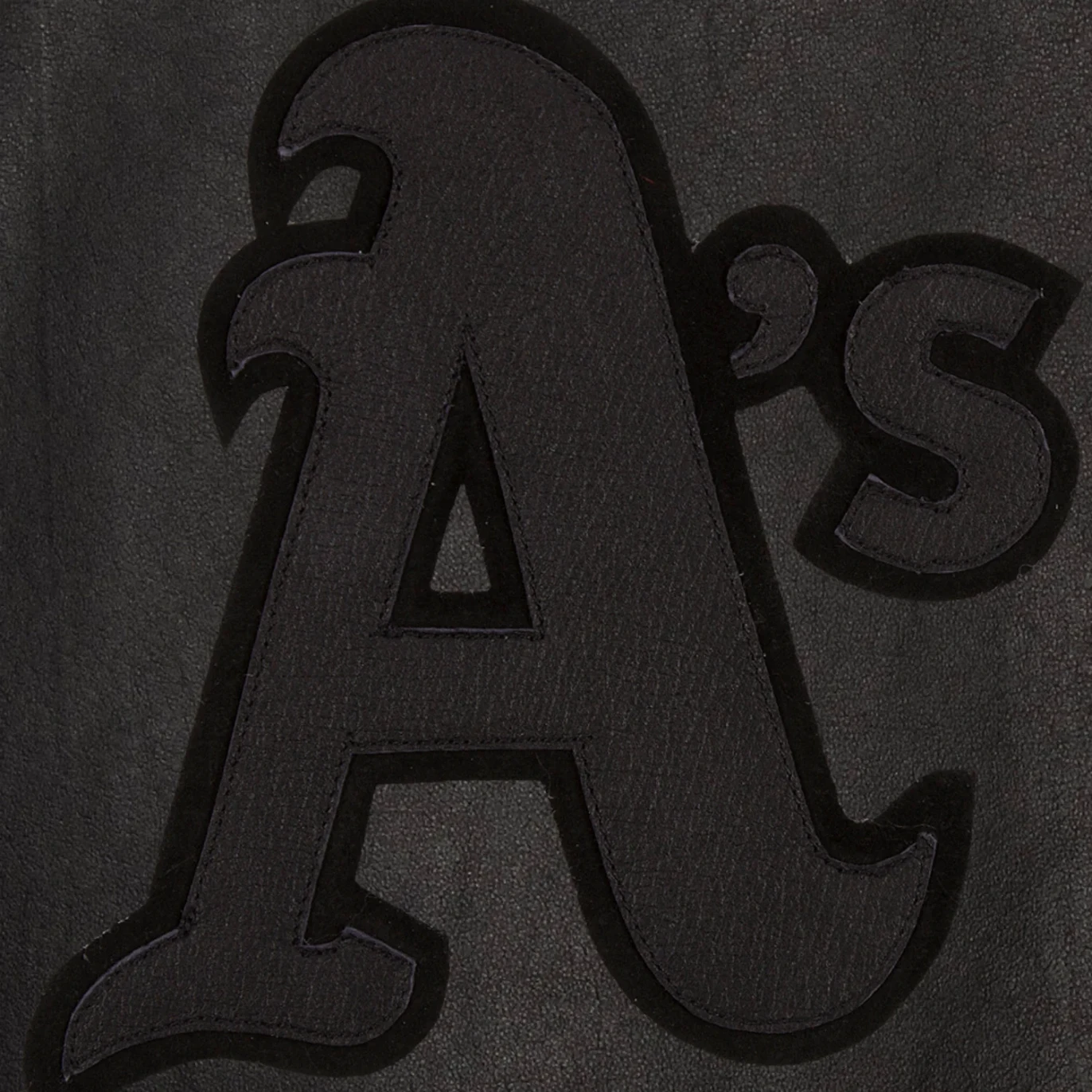 Oakland athletics full leather bomber varsity jacket black 3