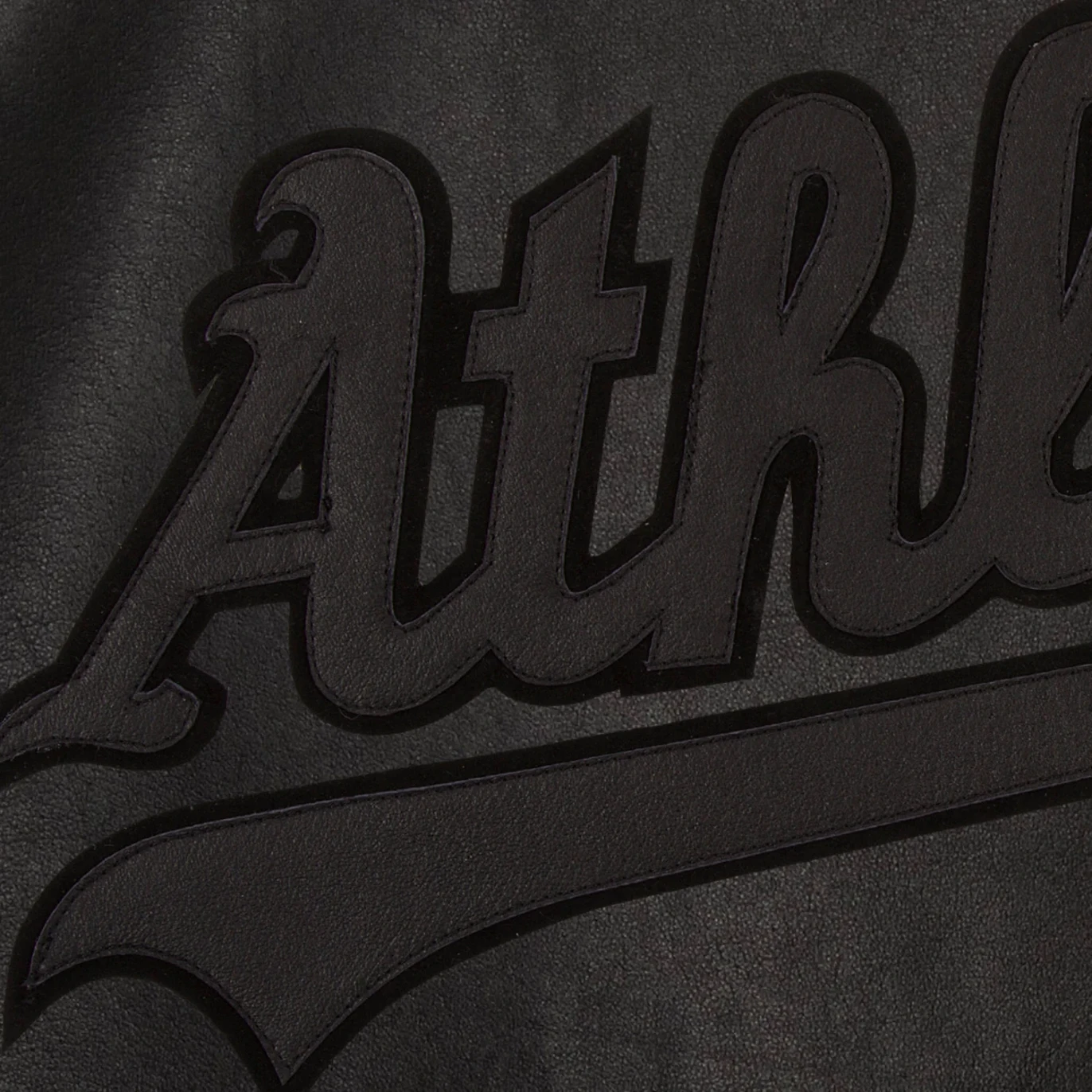 Oakland athletics full leather bomber varsity jacket black 4