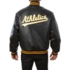Oakland athletics full real leather varsity jacket black 2