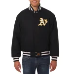 Oakland Athletics One Color Black Wool Jacket