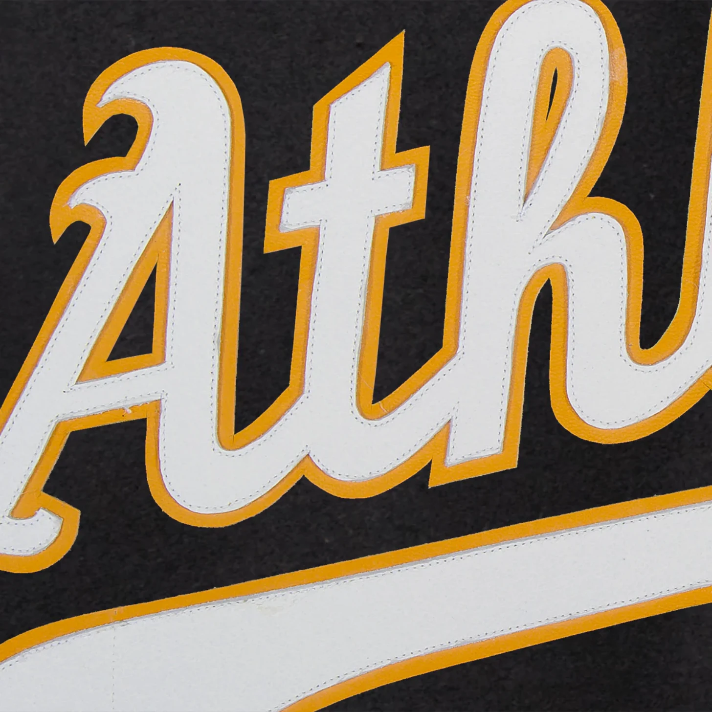 Oakland athletics handcrafted logo wool jacket black 3