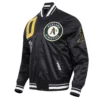 Oakland athletics mashup rib satin jacket black 1