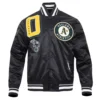 Oakland athletics mashup rib satin jacket black