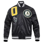 Oakland Athletics Mashup Black Satin Jacket