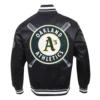 Oakland athletics mashup rib satin jacket black 2