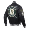 Oakland athletics mashup rib satin jacket black 3