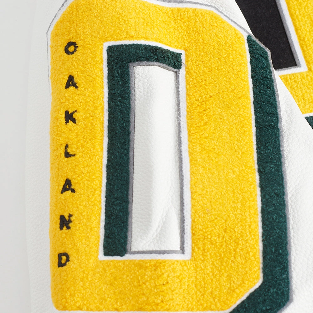 Oakland athletics mashup wool leather varsity jacket blackwhite 2 1
