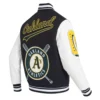 Oakland athletics mashup wool leather varsity jacket blackwhite 5 1