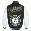 Oakland athletics mashup wool leather varsity jacket blackwhite 6 1